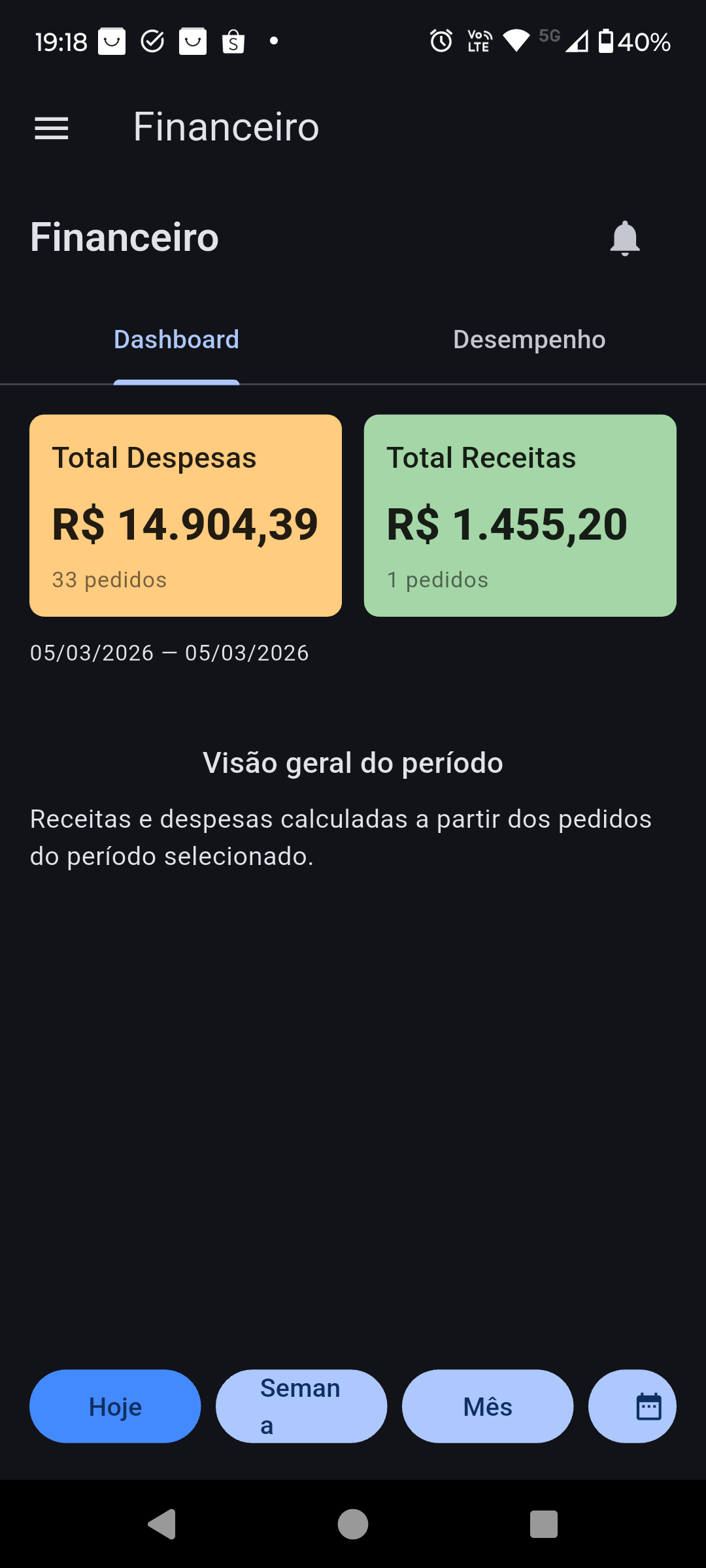 Tela de compra no app mobile do MetalTech